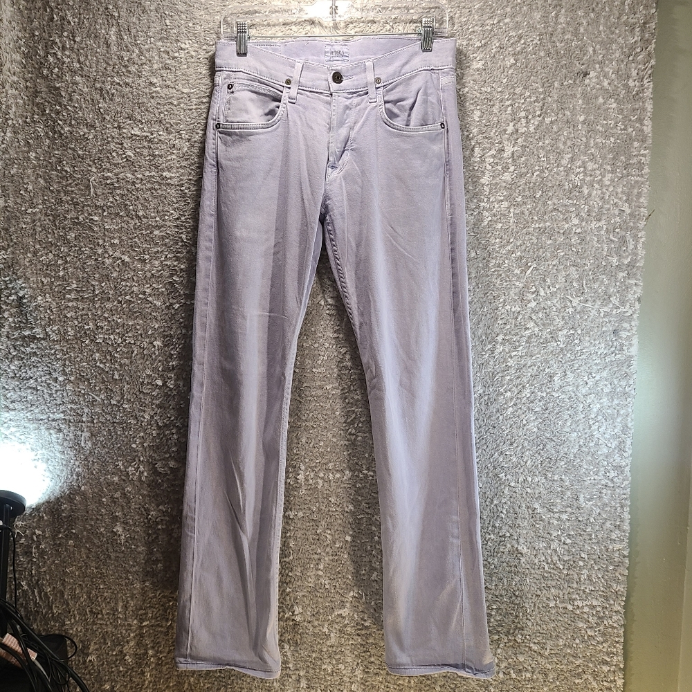 Hudson Jeans Mens 29 Gray Byron Five Pocket Straight Leg Low Rise Button Up